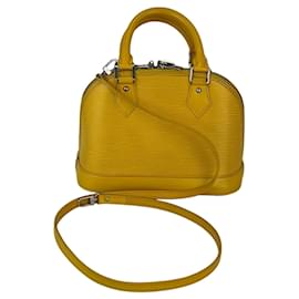 Louis Vuitton-LOUIS VUITTON Alma BB Epi Leather Shoulder Bag-Yellow