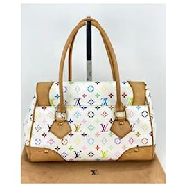 Louis Vuitton-LOUIS VUITTON Beverly GM Shoulder White Monogram Multicolor Umhängetasche gebraucht-Weiß