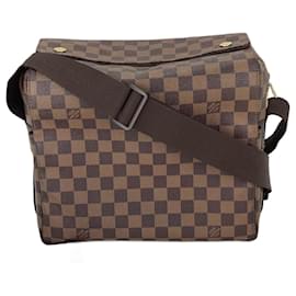 Louis Vuitton-Louis Vuitton Damier Ebene Canvas Naviglio Shoulder Men's Messenger Bag-Brown