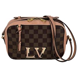 Louis Vuitton-Louis Vuitton Santa Monica Damier Ebene Sac bandoulière en cuir rose-Rose