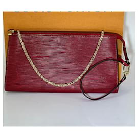 Louis Vuitton-Louis Vuitton Handtasche Epi 24 Pochette Accessoires Umhängetasche aus rotem Leder Gebraucht-Rot