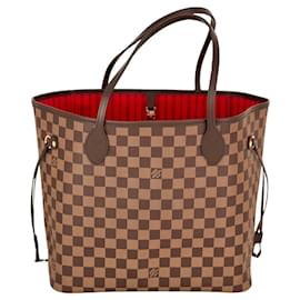 Louis Vuitton-LOUIS VUITTON Neverfull MM Damier Ebene Canvas Tote Bag-Brown