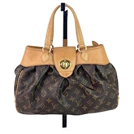 Louis Vuitton-Louis Vuitton BOETIE PM Monogram Brown Canvas Hobo Tote Bag Occasion-Marron