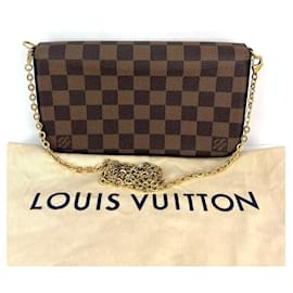 Louis Vuitton-LOUIS VUITTON Felicie Pochette Damier Ebene Pochette à bandoulière-Marron