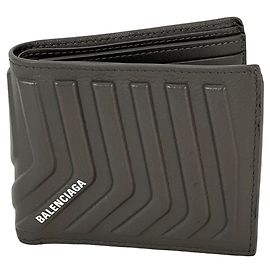 Balenciaga car Square Folded Dark Grey Wallet Men's Grey