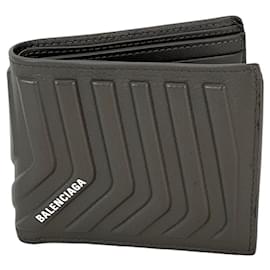 Balenciaga-Balenciaga car Square Folded Dark Grey Wallet Men's-Grey