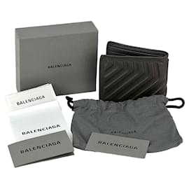 Balenciaga-Balenciaga car Square Folded Dark Grey Wallet Men's-Grey