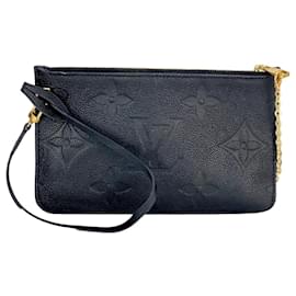 Louis Vuitton-Louis Vuitton Pochette Giant Monogram Black Empreinte Leather from Neverfull-Black