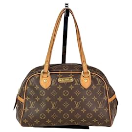 Louis Vuitton-LOUIS VUITTON Monogramm Canvas Montorgueil PM Schultertasche-Braun