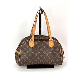 Louis Vuitton-LOUIS VUITTON Monogramm Canvas Montorgueil PM Schultertasche-Braun