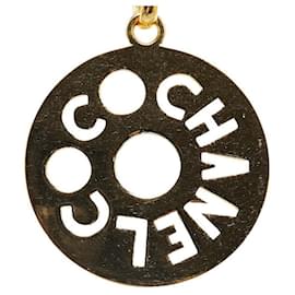Chanel-Chanel Round Plate Logo Chain Necklace Metal Necklace in Excellent condition-Golden