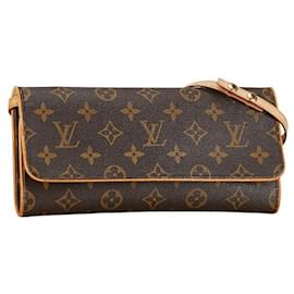 Louis Vuitton-Louis Vuitton Pochette Twin GM Canvas Sac à bandoulière M51852 en bon état-Marron