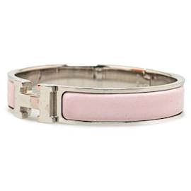 Hermès-Hermes Clic H Bracelet PM Metal Bangle in Good condition-Pink
