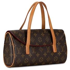 Louis Vuitton-Louis Vuitton Monogram Sonatine Handbag M51902 Brown PVC Leather in Very Good Condition-Brown