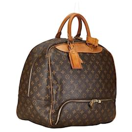 Louis Vuitton-Sac de voyage Boston Monogram Evasion Louis Vuitton M41443 en cuir PVC marron en très bon état-Marron