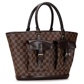 Louis Vuitton-Louis Vuitton Manosque GM Canvas Tote Bag N51120 in good condition-Brown