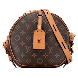 Louis Vuitton-Louis Vuitton Boîte Chapeau Souple Canvas Crossbody Bag M52294 en bon état-Marron