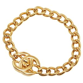 Chanel-Bracelet chaîne Chanel CC Turnlock Bracelet en métal en bon état-Doré