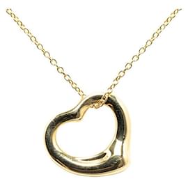 Tiffany & Co-TIFFANY & CO 18K Open Heart Necklace  Metal Necklace in Excellent condition-Golden
