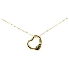 Tiffany & Co-TIFFANY & CO 18K Open Heart Necklace  Metal Necklace in Excellent condition-Golden