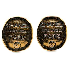 Chanel-Boucles d'oreilles clip Chanel Rue Cambon Boucles d'oreilles en métal en bon état-Doré