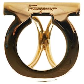 Salvatore Ferragamo-Salvatore Ferragamo Gancini Bague écharpe Bague écharpe en métal 0171487 en bon état-Doré