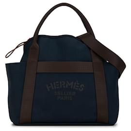 Hermès-Hermes Sac de Pansage Grooming Bag Canvas Tote Bag in Excellent condition-Black