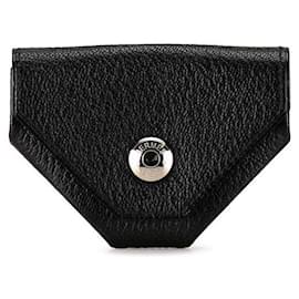 Hermès-Hermes Le 24 Coin Purse Leather Coin Case in Excellent condition-Black