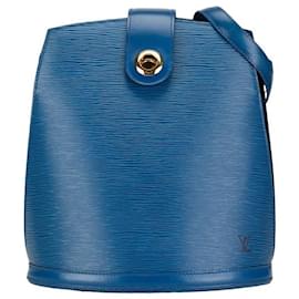 Louis Vuitton-Louis Vuitton Cluny Sac à bandoulière en cuir Sac à bandoulière M52255 en bon état-Bleu
