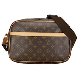 Louis Vuitton-Louis Vuitton Reporter PM Canvas Crossbody Bag M45254 in good condition-Brown
