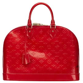 Louis Vuitton-Louis Vuitton Monogram Vernis Alma GM Handbag M93596 in Very Good Condition-Red