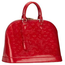 Louis Vuitton-Louis Vuitton Alma GM Leather Handbag M93596 in good condition-Red