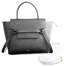 Céline-Sac ceinture Nano en cuir Celine Sac bandoulière en cuir en excellent état-Noir