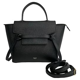 Céline-Celine Leather Nano Belt Bag  Leather Crossbody Bag in Excellent condition-Black