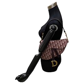 Dior-Dior Oblique Saddle Bag aus Canvas in gutem Zustand-Rot