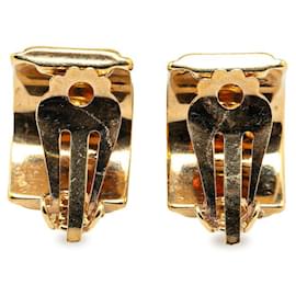 Hermès-Hermes Leopard Cloisonne Enamel Clip On Earrings Metal Earrings in Excellent condition-Golden