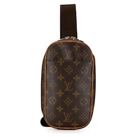 Louis Vuitton-Louis Vuitton Pochette Gange Canvas Belt Bag M51870 en bon état-Marron