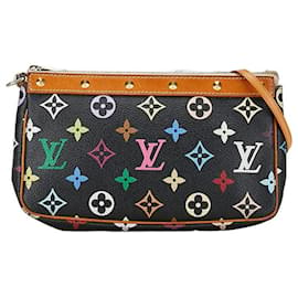 Louis Vuitton-Louis Vuitton Pochette Accessoires Canvas Shoulder Bag M92648 in good condition-Black