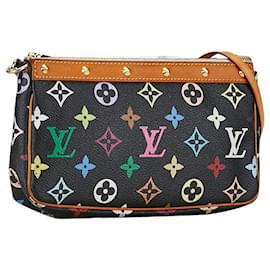 Louis Vuitton-Louis Vuitton Monogram Multicolor Pochette Accessoires M92648 Black PVC Leather in Very Good Condition-Black