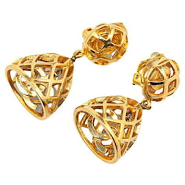 Chanel-Chanel CC Birdcage Swing Earrings  Metal Earrings in Excellent condition-Golden