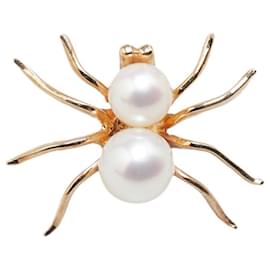 Tasaki-C'est bon 14K Pearl Spider Tie Pin Métal Autre en Excellent état-Doré