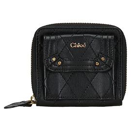 Chloé Chloe Leather Logo Bifold Wallet Black in Great Condition Black