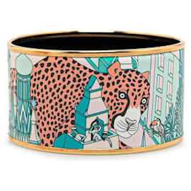 Hermès-Hermes Extra Wide Printed Enamel Bangle  Enamel Bangle in Good condition-Blue