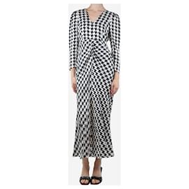Autre Marque-Black and white satin houndstooth maxi dress - size XS-Black