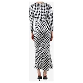 Autre Marque-Black and white satin houndstooth maxi dress - size XS-Black