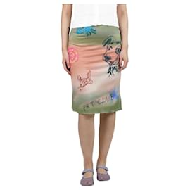 Autre Marque-Multicolour graphic printed midi skirt - size UK 8-Multiple colors