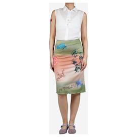 Autre Marque-Multicolour graphic printed midi skirt - size UK 8-Multiple colors