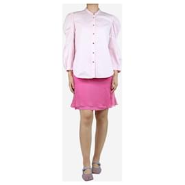 Chanel-Pink silk mini skirt - size UK 8-Pink
