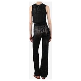 Autre Marque-Black crochet tank top and trousers set - size XS-Black