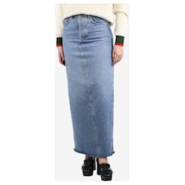 Autre Marque-Blue split denim maxi skirt - size UK 8-Blue